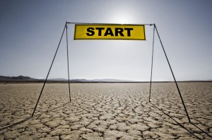 Starting Line on Dry Lake Bed